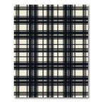 Minimalist Black and Cream Plaid Rug