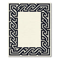 Dark Blue Interlocking Geometric Frame Rug