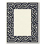 Dark Blue Interlocking Geometric Frame Rug