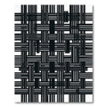 Monochromatic Interwoven Stripe Grid Rug