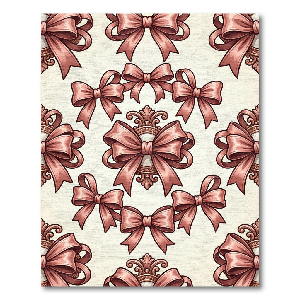 Blush Satin Bow Ornament Decorative Art Rug