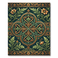 Elegant Ornate Emerald Gold Floral Medallion Rug