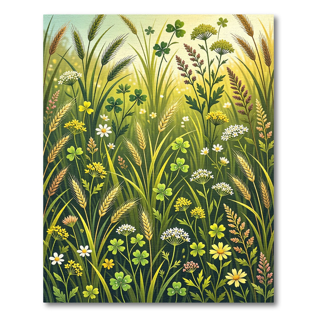 Lush Golden Meadow Wildflower Field Rug