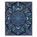 Peacock Teal Lotus Paisley Medallion Rug