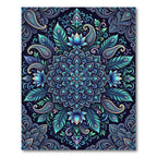 Peacock Teal Lotus Paisley Medallion Rug