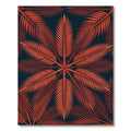 Fiery Orange Palm Leaf Bloom Rug