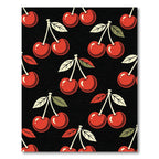 Playful Retro Cherry Fruit Composition Rug