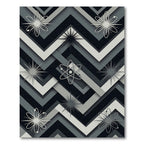 Monochromatic Atomic Stars Chevron Rug