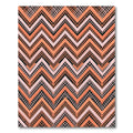 Modern Peach and Blush Chevron Grid Rug