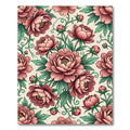 Vintage Blush Peony Botanical Illustration Rug