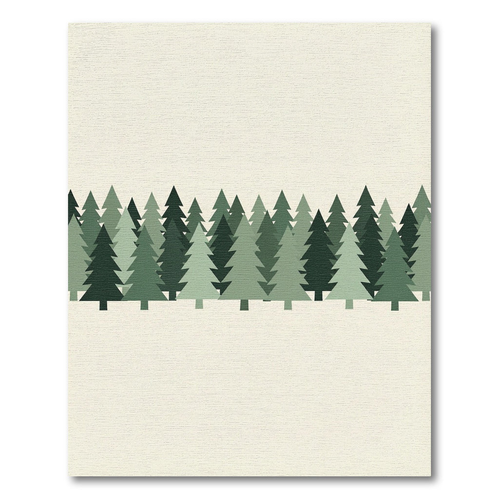 Minimalist Forest Pine Tree Woodland Rug