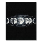 Lunar Phases White Swirls Night Sky Rug
