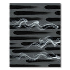Monochromatic Brushstroke Smoke Waves Rug