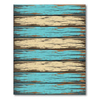 Distressed Coastal Blue Wood Plank Rug
