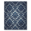Ornate Royal Blue Damask Floral Rug
