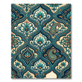 Teal Paisley Floral Damask Medallion Rug