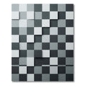 Monochromatic 3D Checkerboard Composition Rug
