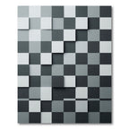 Monochromatic 3D Checkerboard Composition Rug