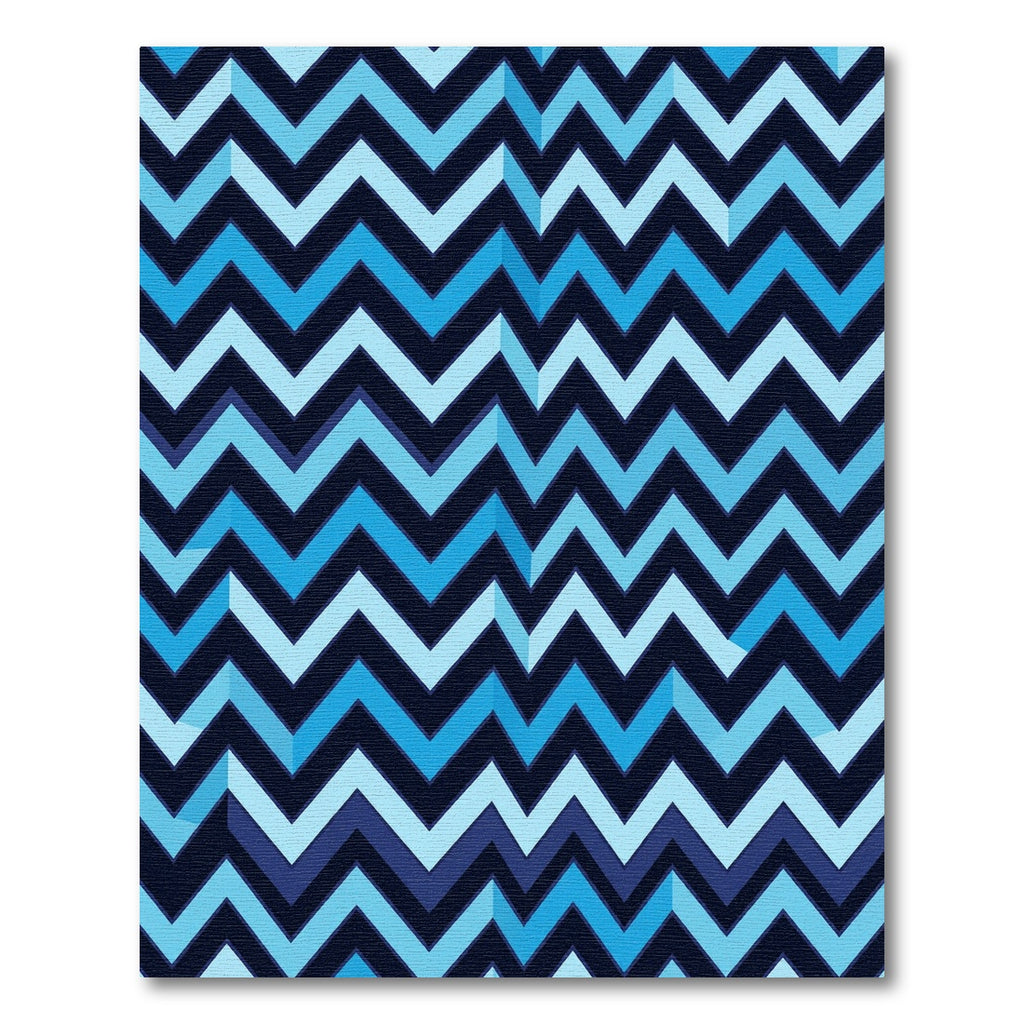 Bold Blue Zigzag Chevron Rug