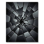 Monochromatic Abstract Fractured Glass Geometric Rug