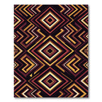 Bold Geometric Diamond Burgundy Gold Rug