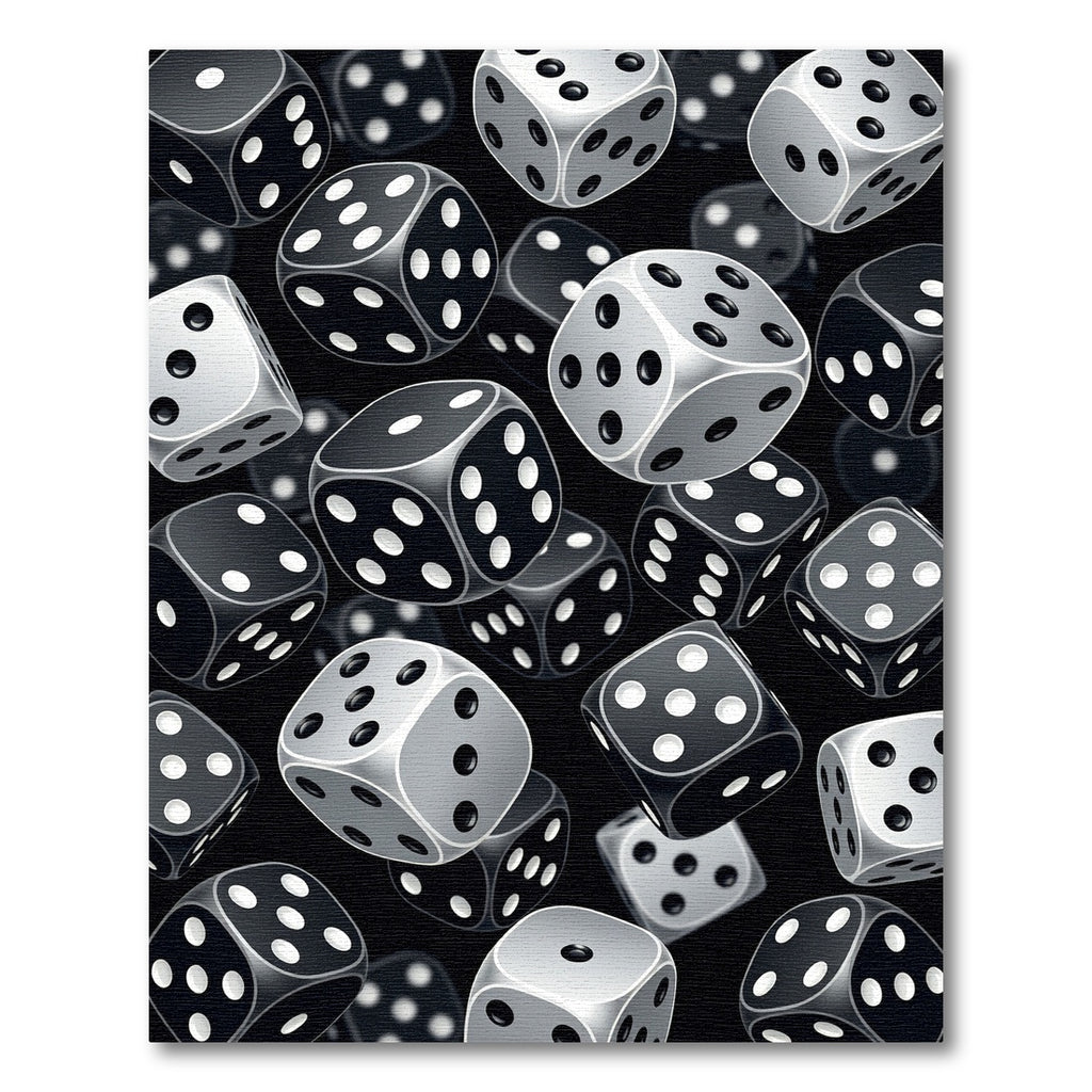 Monochromatic Floating Dice Geometric Composition Rug