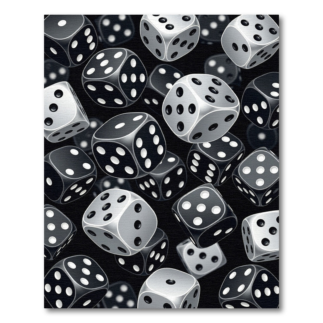 Monochromatic Floating Dice Geometric Composition Rug