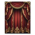 Crimson Red Velvet Ornate Textile Rug