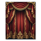 Crimson Red Velvet Ornate Textile Rug