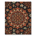 Burnt Orange Mandala Floral Medallion Rug