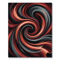 Modern Crimson and Slate Abstract Swirl Rug