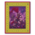 Crimson And Azure Warriors Border Rug