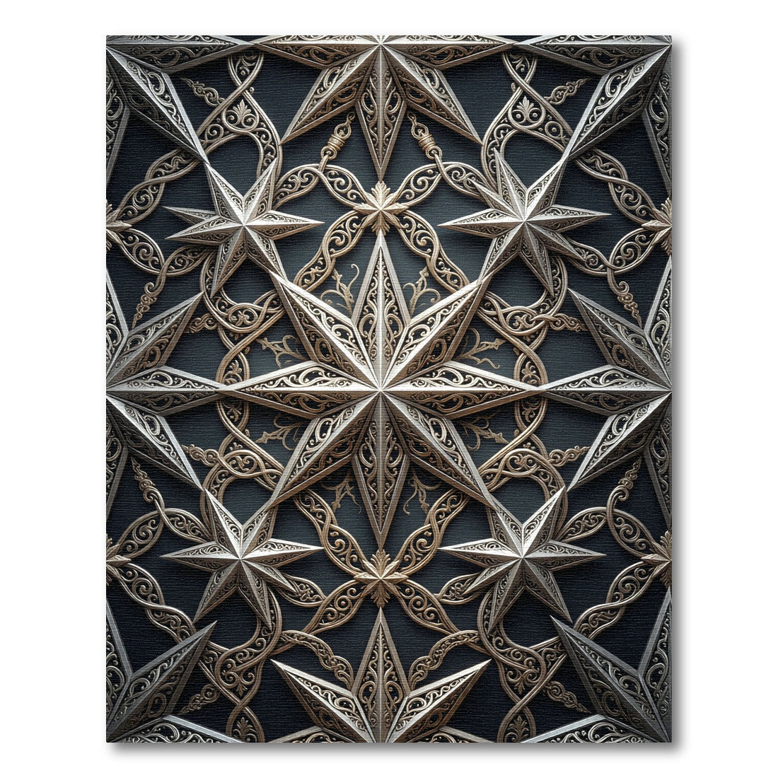 Gilded Celestial Star Filigree Accent Rug