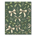 Elegant Sage Cream Bow Floral Accents Rug
