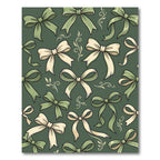 Elegant Sage Cream Bow Floral Accents Rug