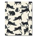 Whimsical Minimalist Black Cat Silhouette Rug