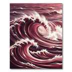 Crimson Ocean Swirl Wave Rug