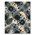 Monochrome Tropical Ink Splash Foliage Rug