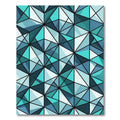 Teal Blue Geometric Faceted Shard Rug