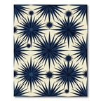 Navy Blue Starburst Rayed Rug