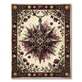 Gothic Burgundy Celestial Star Floral Medallion Rug