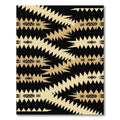 Gold Black Geometric Zigzag Chevron Rug