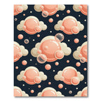 Playful Peach Bubble Cloud Art Rug