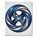 Circular Blue and Silver Infinity Knot Rug