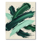 Deep Emerald Brushstrokes Abstract Rug