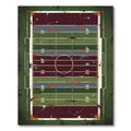 Weathered Gridiron Distressed Football Field Rug