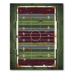 Weathered Gridiron Distressed Football Field Rug