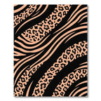 Peach and Black Zebra Leopard Fusion Rug