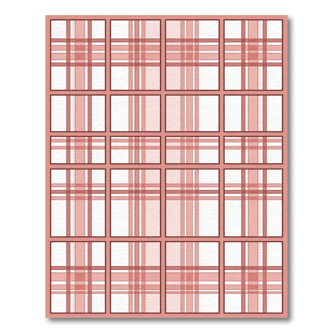 Blush Pink Classic Grid Plaid Rug