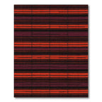 Deep Red Orange Horizontal Stripe Rug
